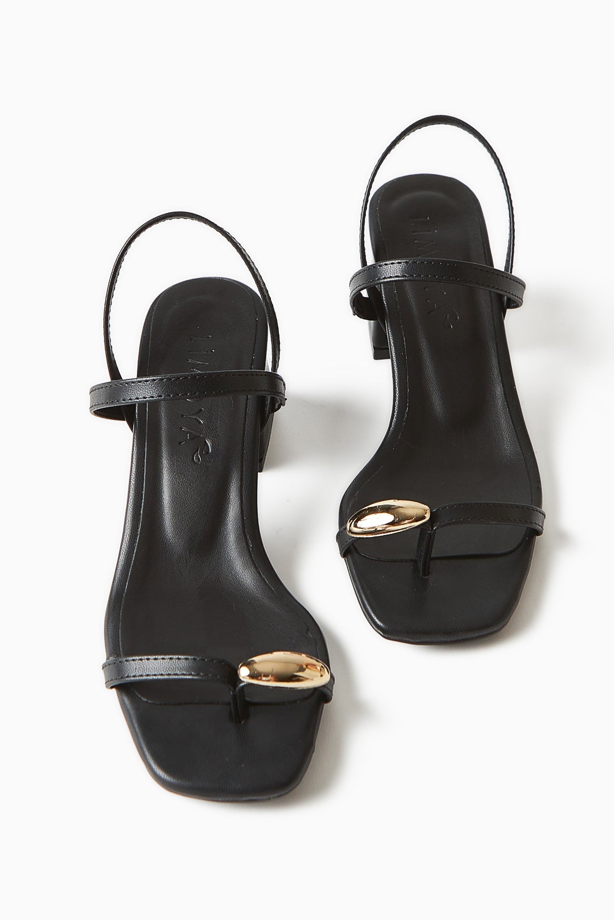 Selenya Schwarze Zehentrenner mit Schnallendetail für Damen