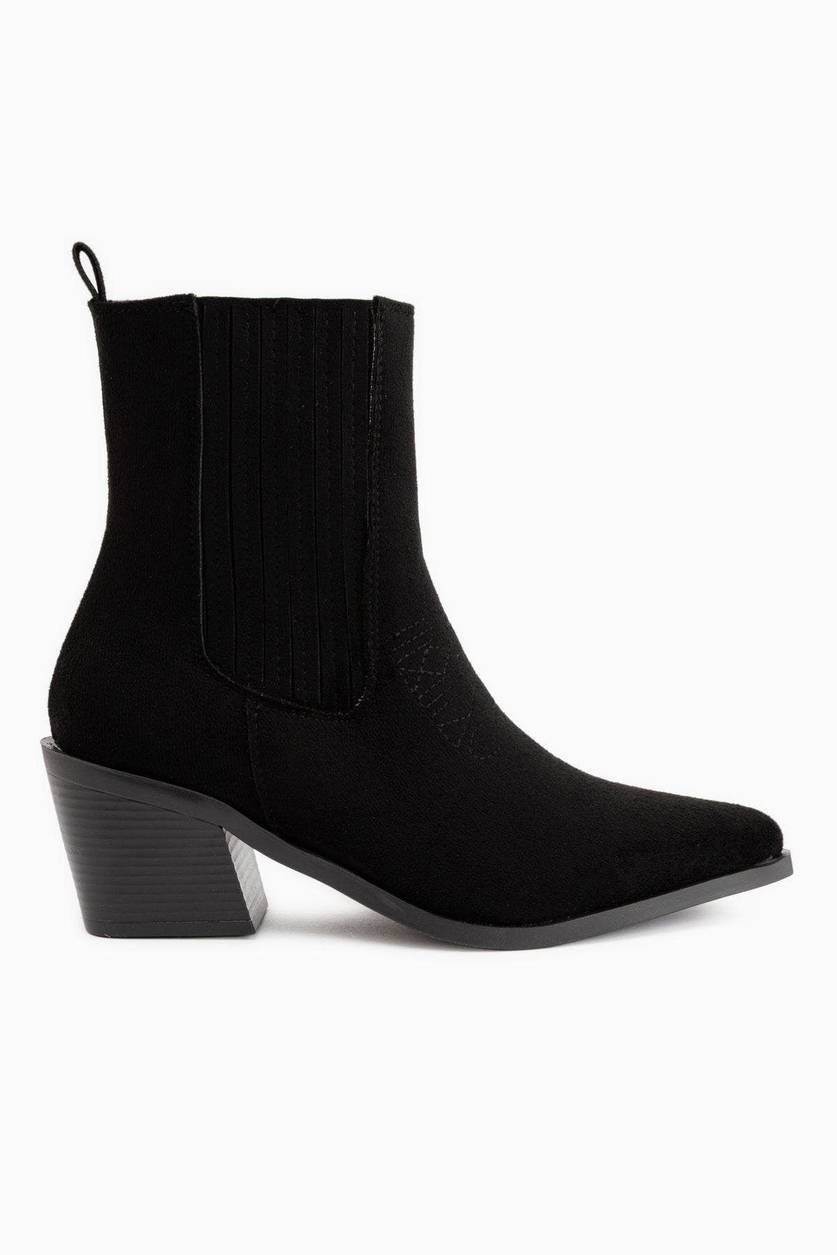 Elvia Black Suede Elastic Women’s Boots