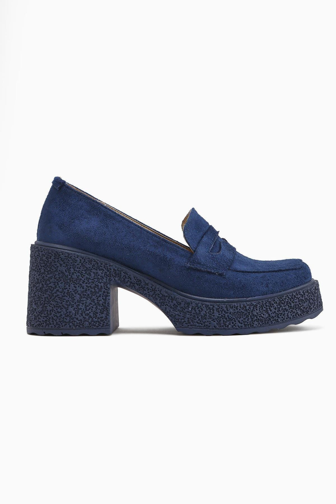 Boi Navy Blue Suede Platform Casual Women's Shoes