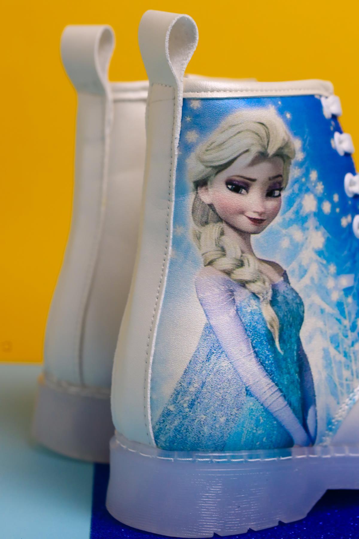 Fida Perlmutt Cartoon Charakter Druck Leuchtende Schnür-Kinderstiefel