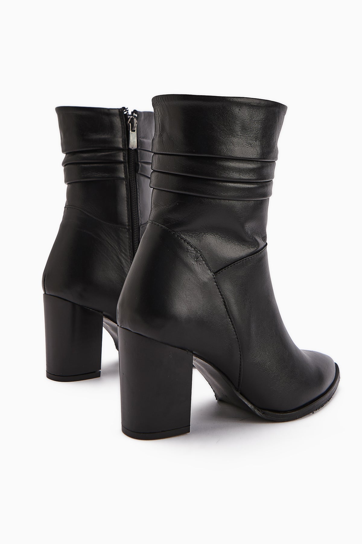 Tamina Genuine Leather Black Pointed Toe Heeled Women's Boot