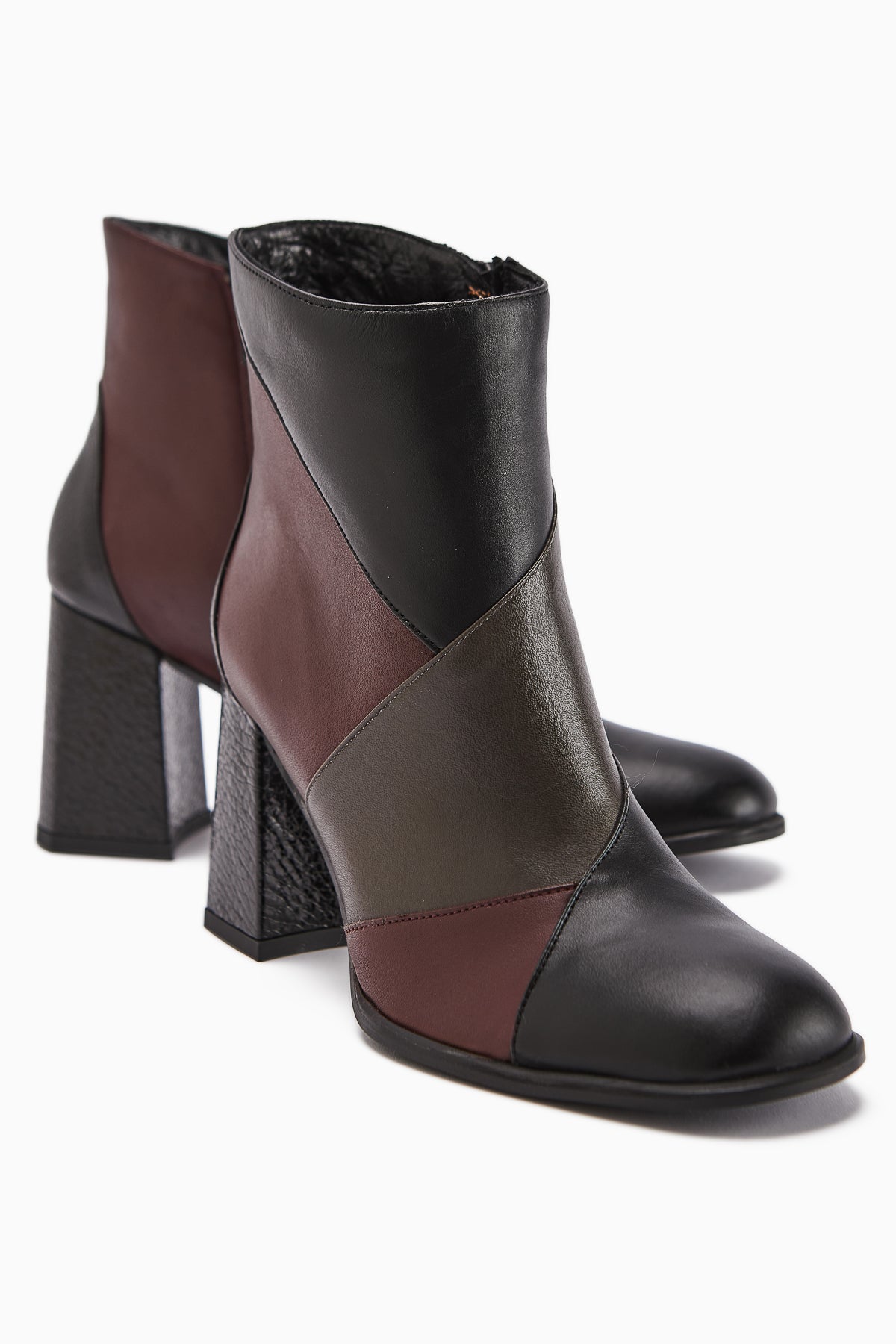 Ylwa Genuine Leather Black Bordeaux Heeled Women's Boot