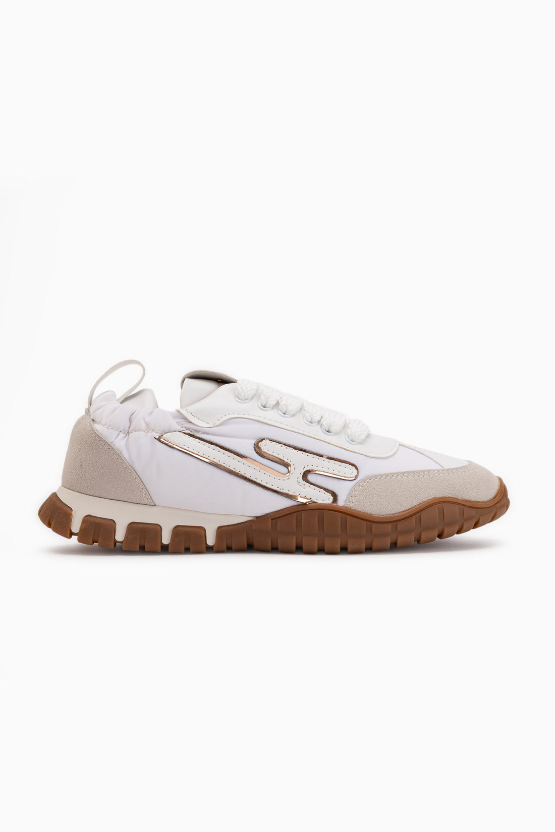 Jessica Weiß Beige Wildleder Detail Damen Sneaker