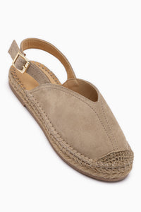 Lydia Echtes Leder Beige Wildleder Geflochten Detail Damen Sandale