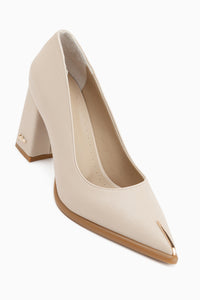 Candy Echtes Leder Beige Damen Absatzschuhe
