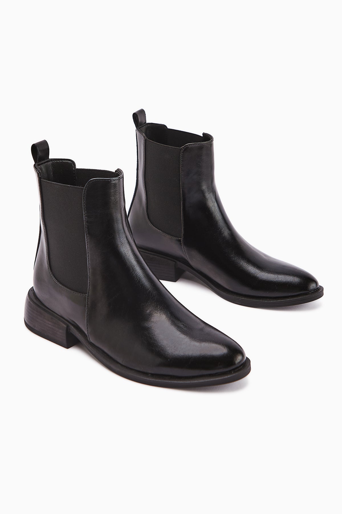 Juta Black Elastic Pull-On Women's Boots