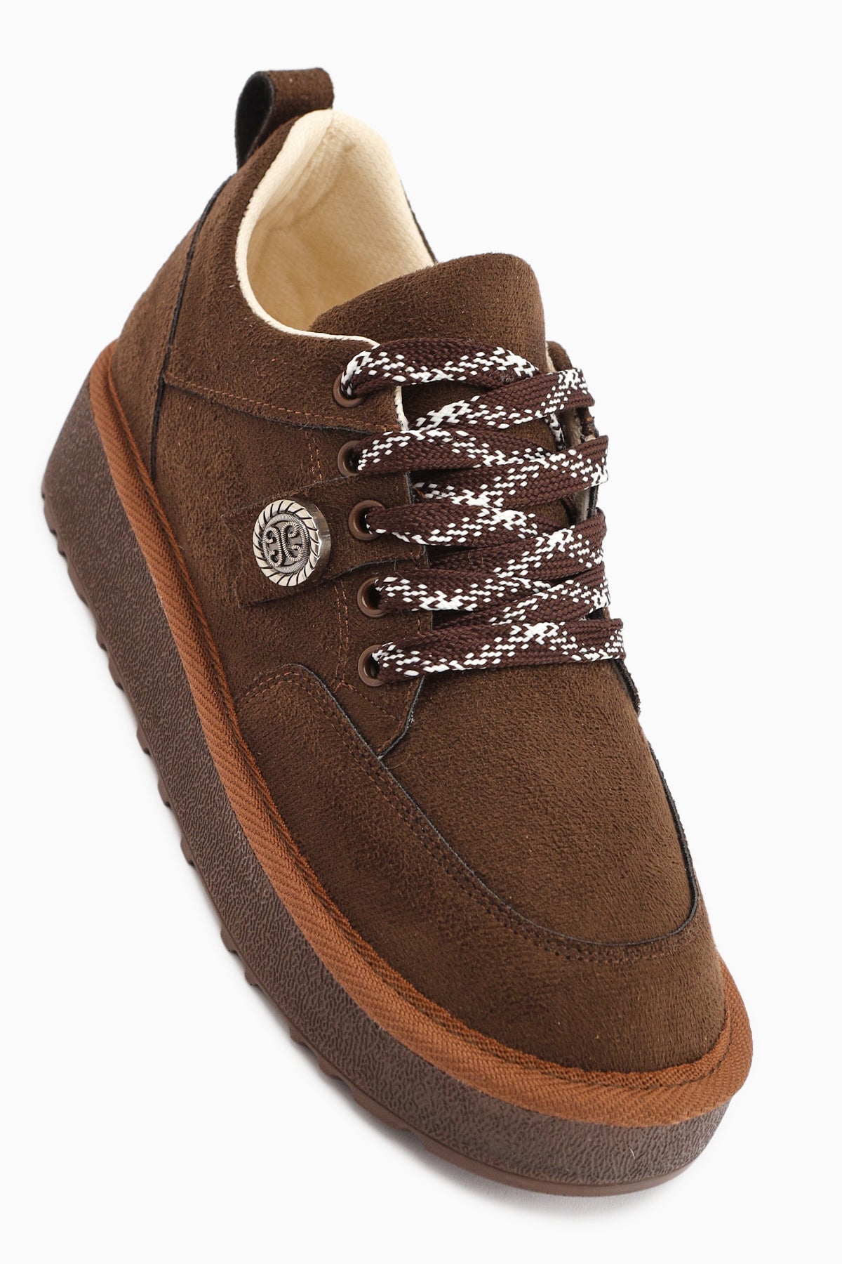 Serina Coffee Suede Lace-Up Women's Casual Shoe