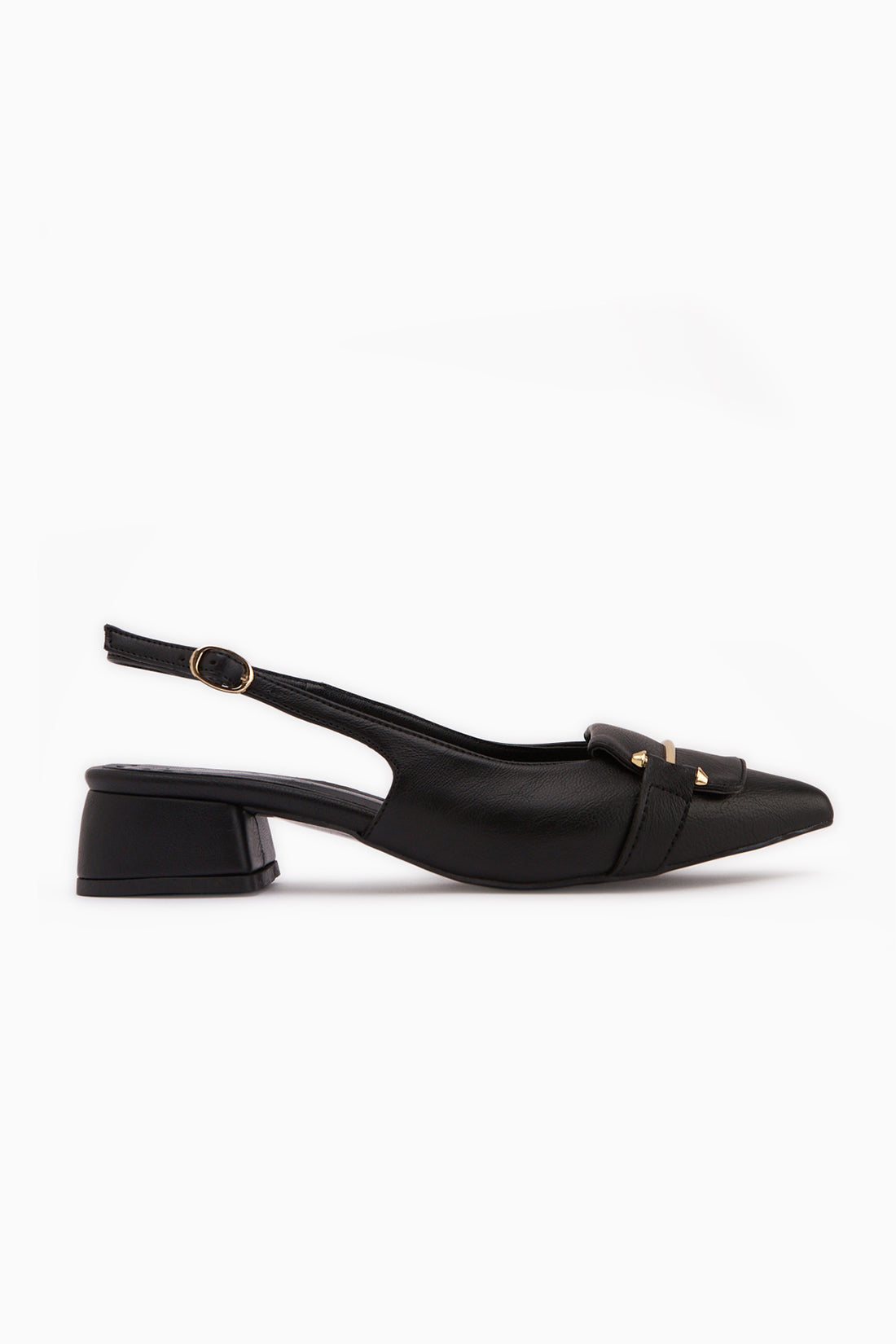 Enja Schwarze Schnalle Kurze Absatz Damen Schuhe