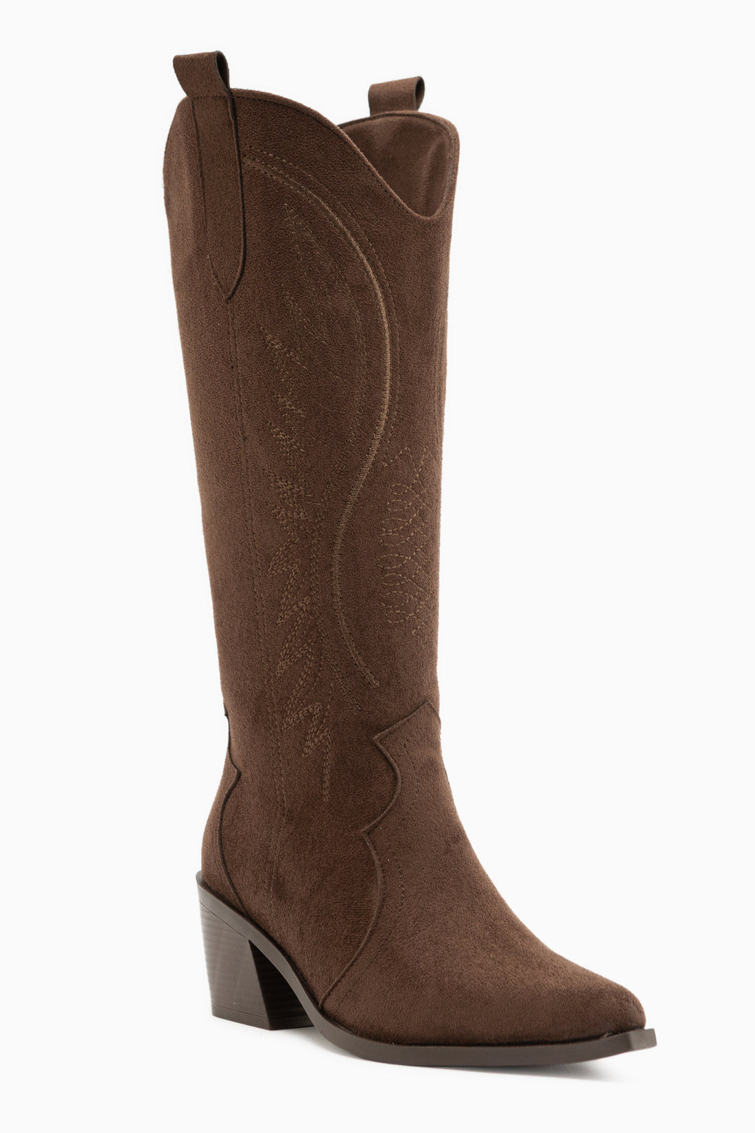 Hero Braun Wildleder Bestickte Cowboy Stiefel