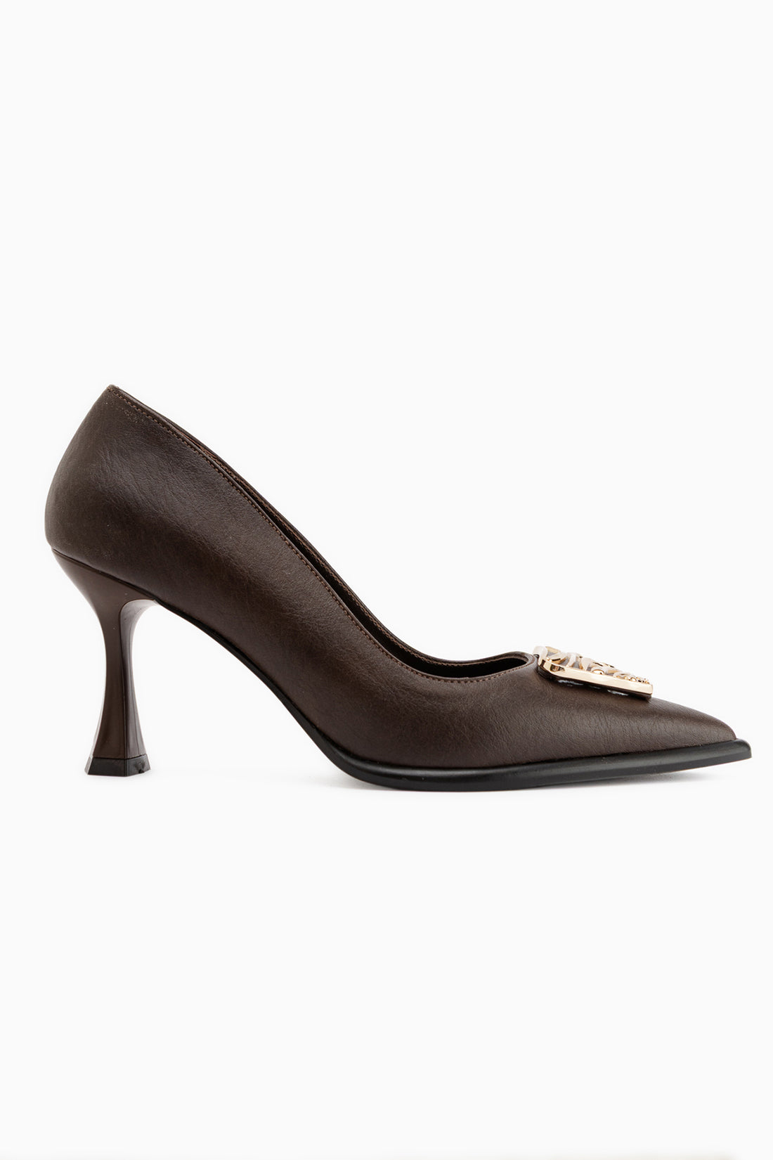 Danya Echtes Leder Braun Schnalle Damen Absatzschuhe