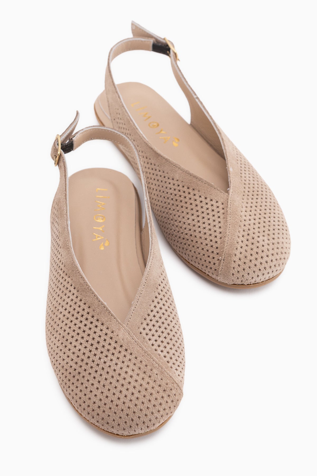 Avin Hakiki Deri Vizon Süet Kadın Slingback Babet