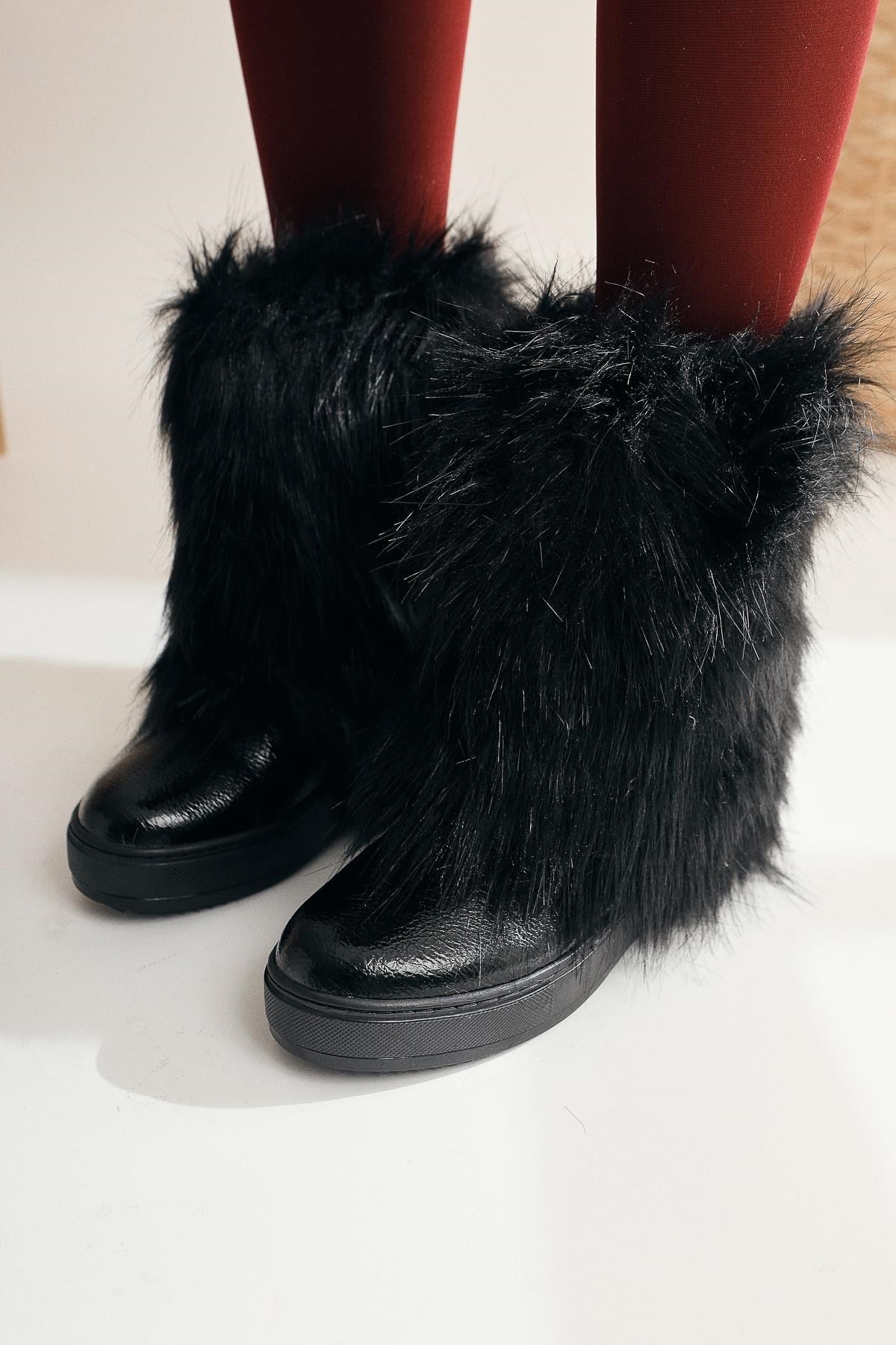 Randi Schwarz Versteckte Ferse Feder Damen Stiefel