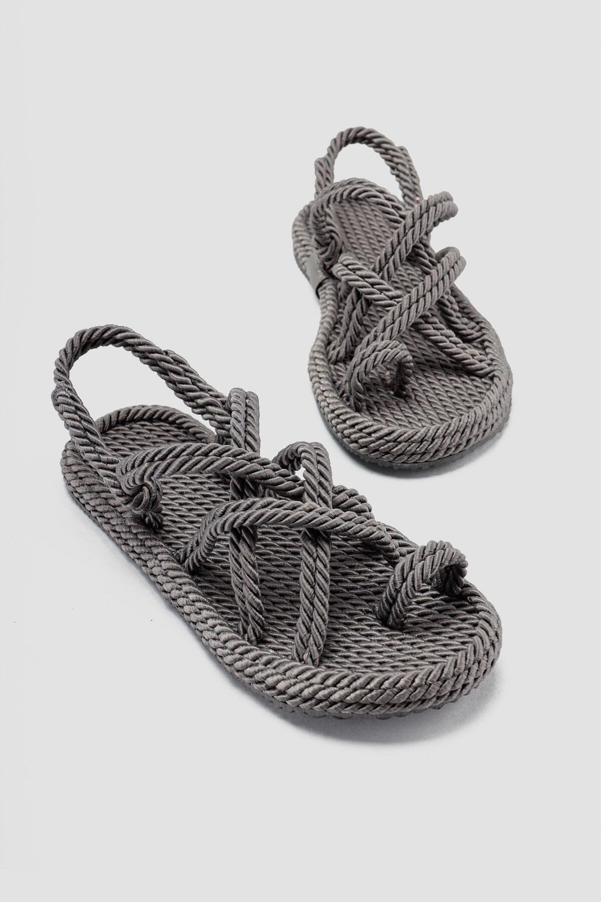 Marlene Smoke Cross Rope Sandals
