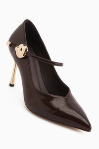 Gisele Braun Gürtelschnalle Damen Absatzschuhe