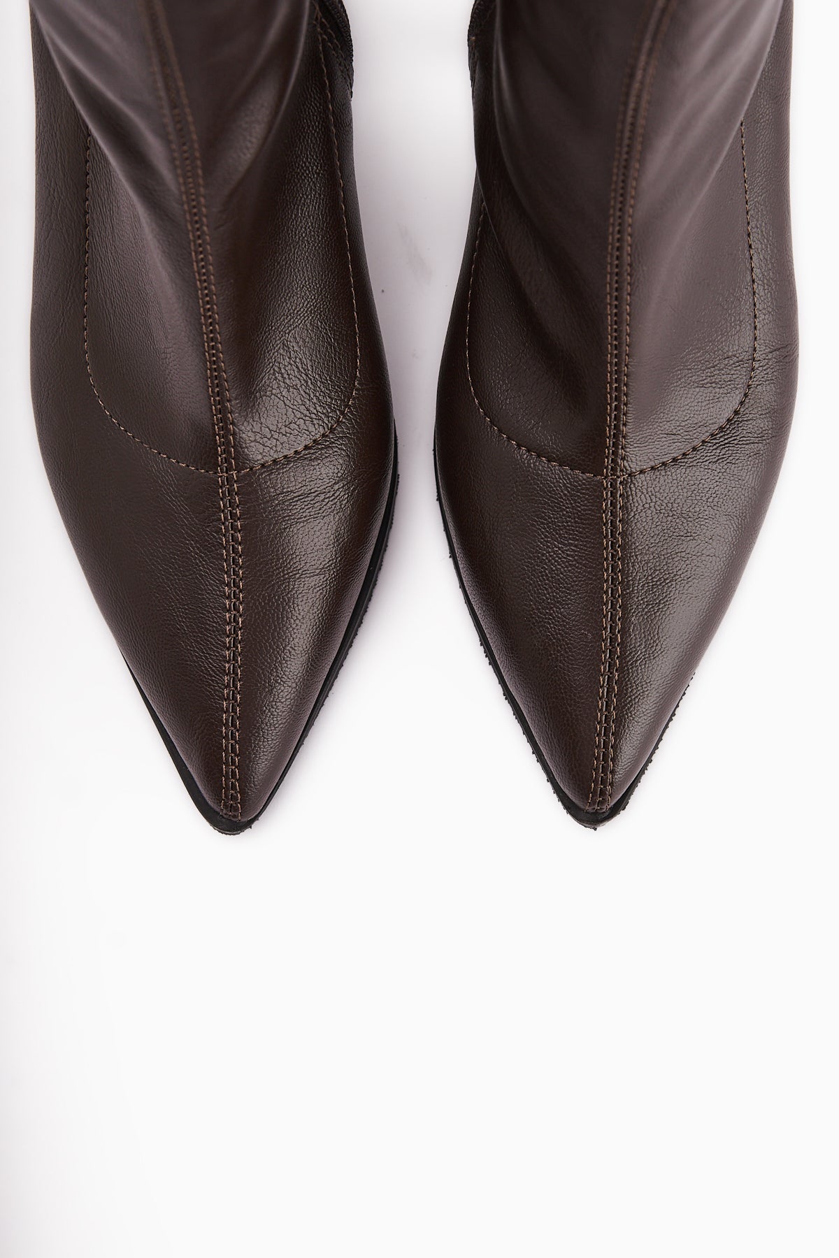 Susy Brown Thick Heeled Stretch Women's Boot