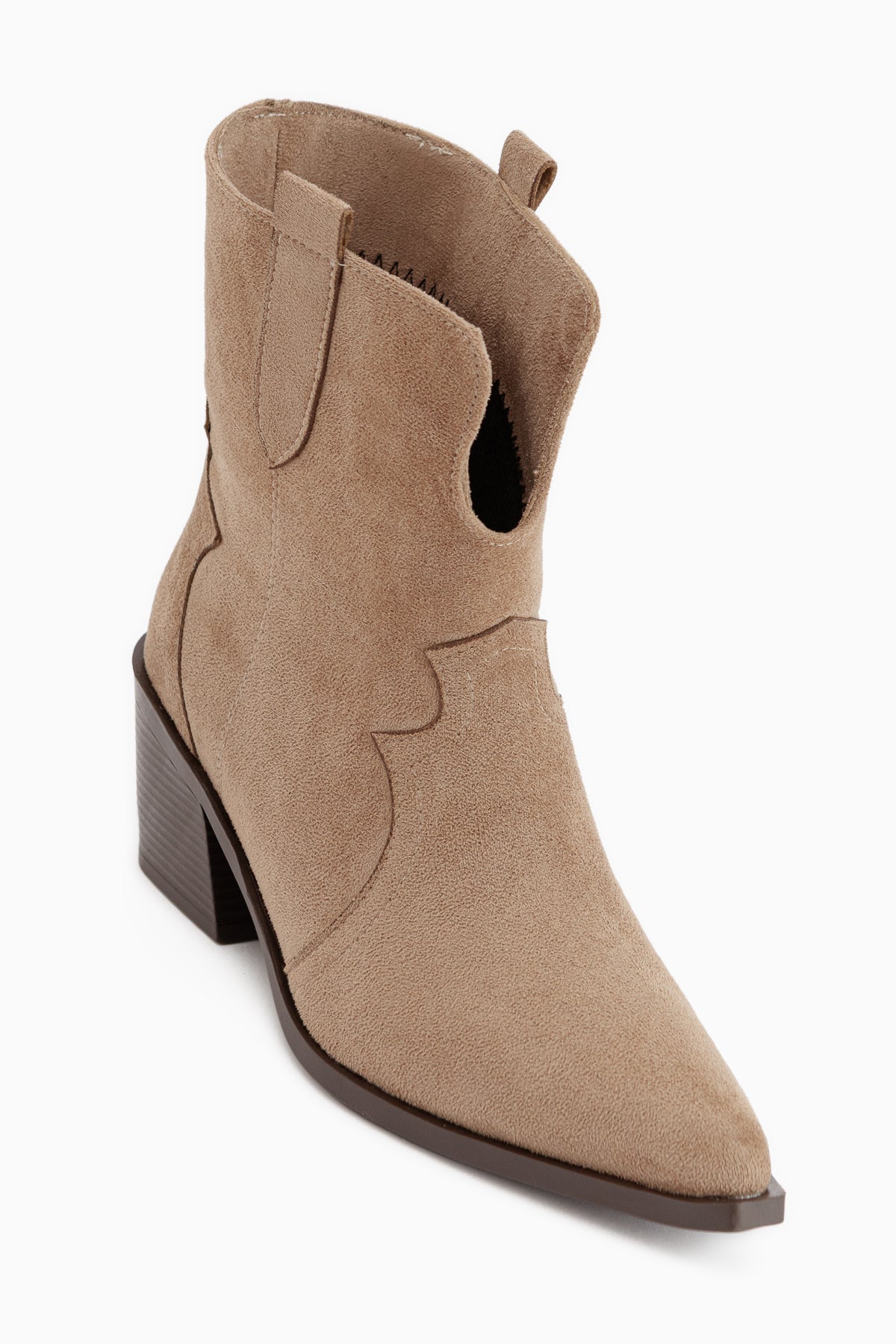 Erica Beige Wildleder Absatz Western Damen Stiefel
