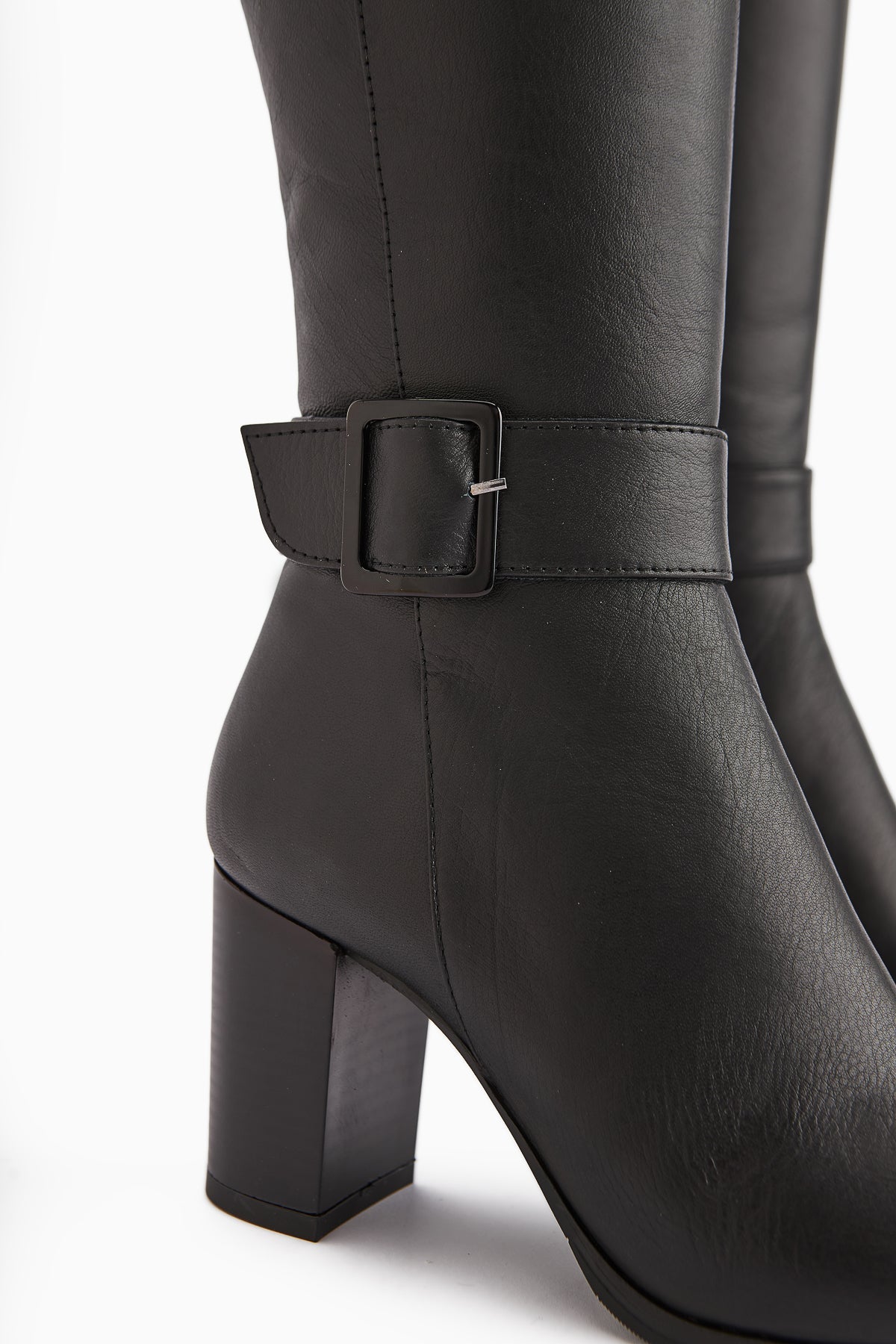 Jeen Genuine Leather Black High-Heel Women's Boot