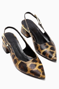 Nadiya Leopardenmuster Gürtelschnalle Damen Absatzschuhe