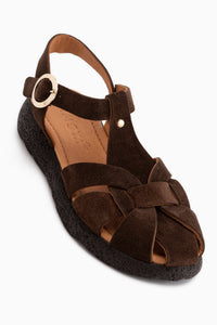 Henrika Echtes Leder Braun Wildleder Damen Sandale