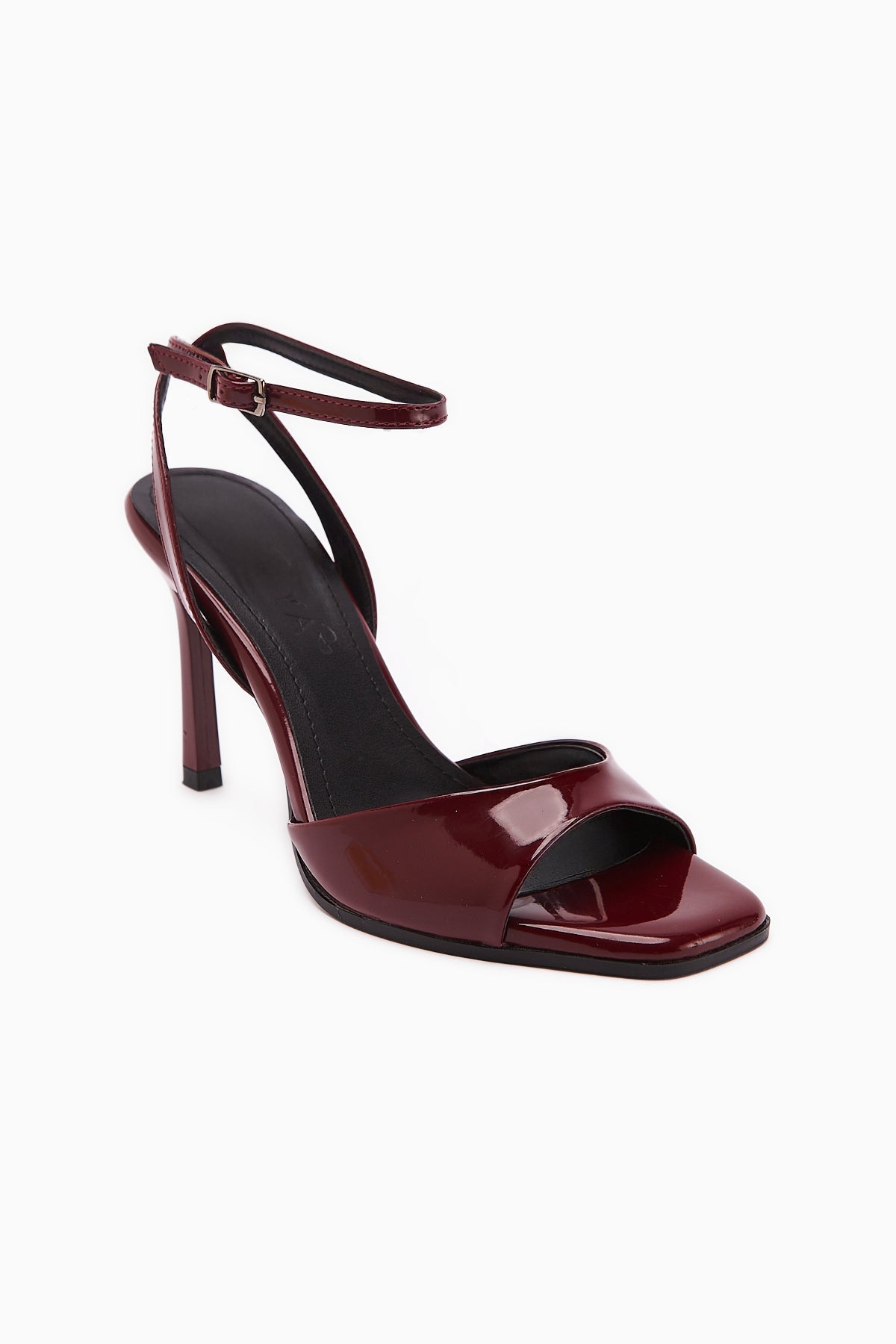 Nova Burgundy Patent Leather Ankle Strap Stiletto Heels