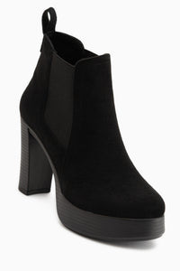 Mersa Black Suede Platform Heeled Women’s Boots