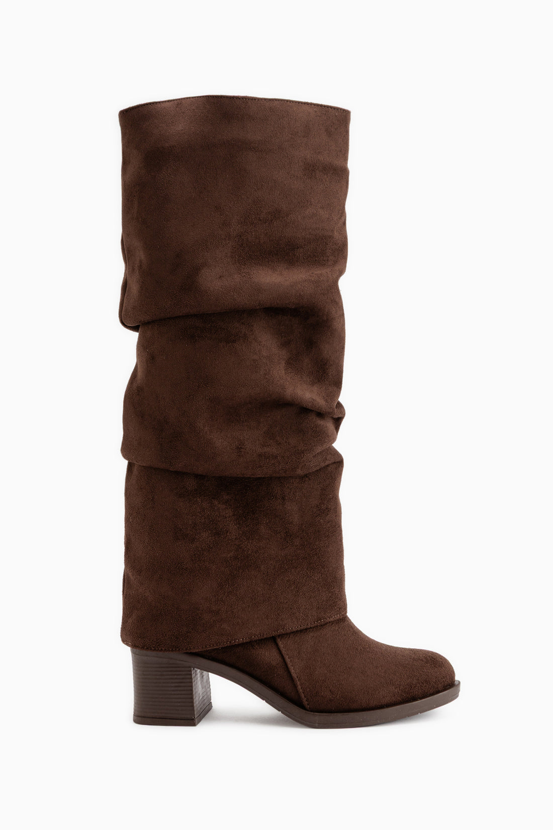 Natalia Braun Wildleder Falten Damen Stiefel