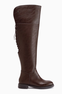 Monie Brown Lace Detailed Women’s Knee High Boots