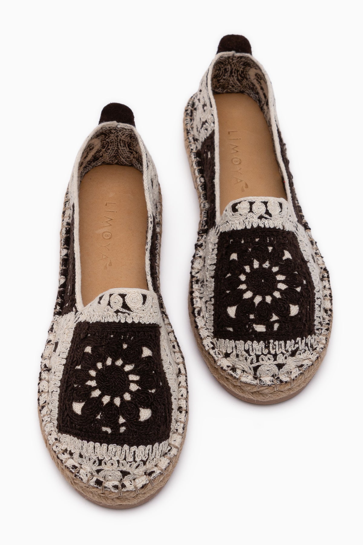 Rosie Kahve Bohem Örgü Desenli Espadril Loafer Kadın Ayakkabı