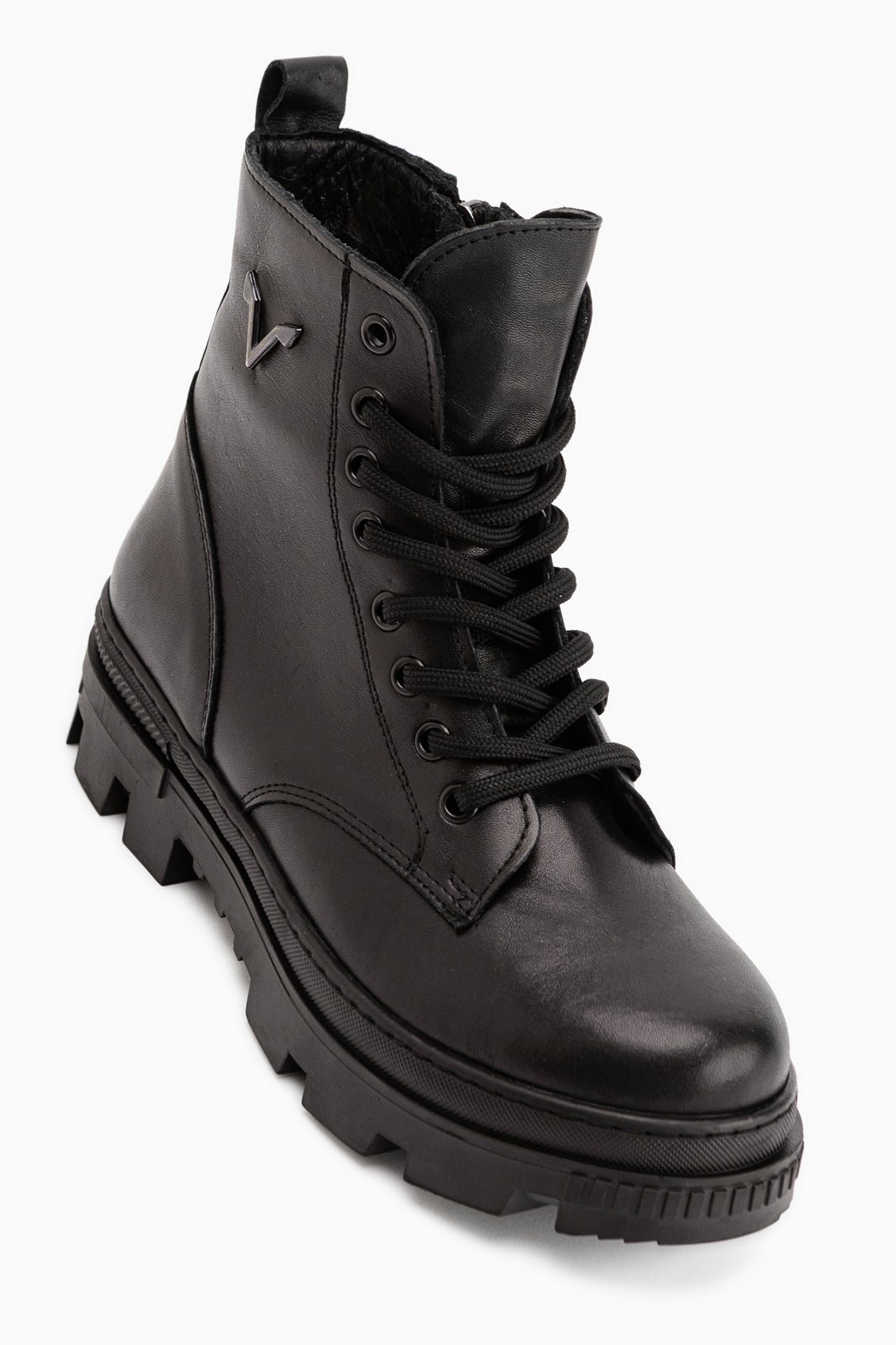 Moira Genuine Leather Black Lace-Up Women’s Boots