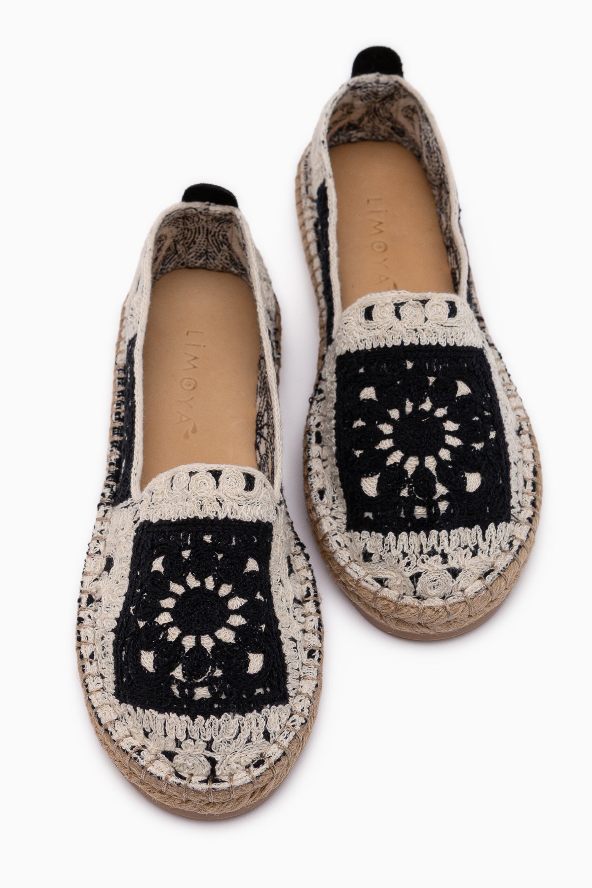 Rosie Siyah Bohem Örgü Desenli Espadril Loafer Kadın Ayakkabı