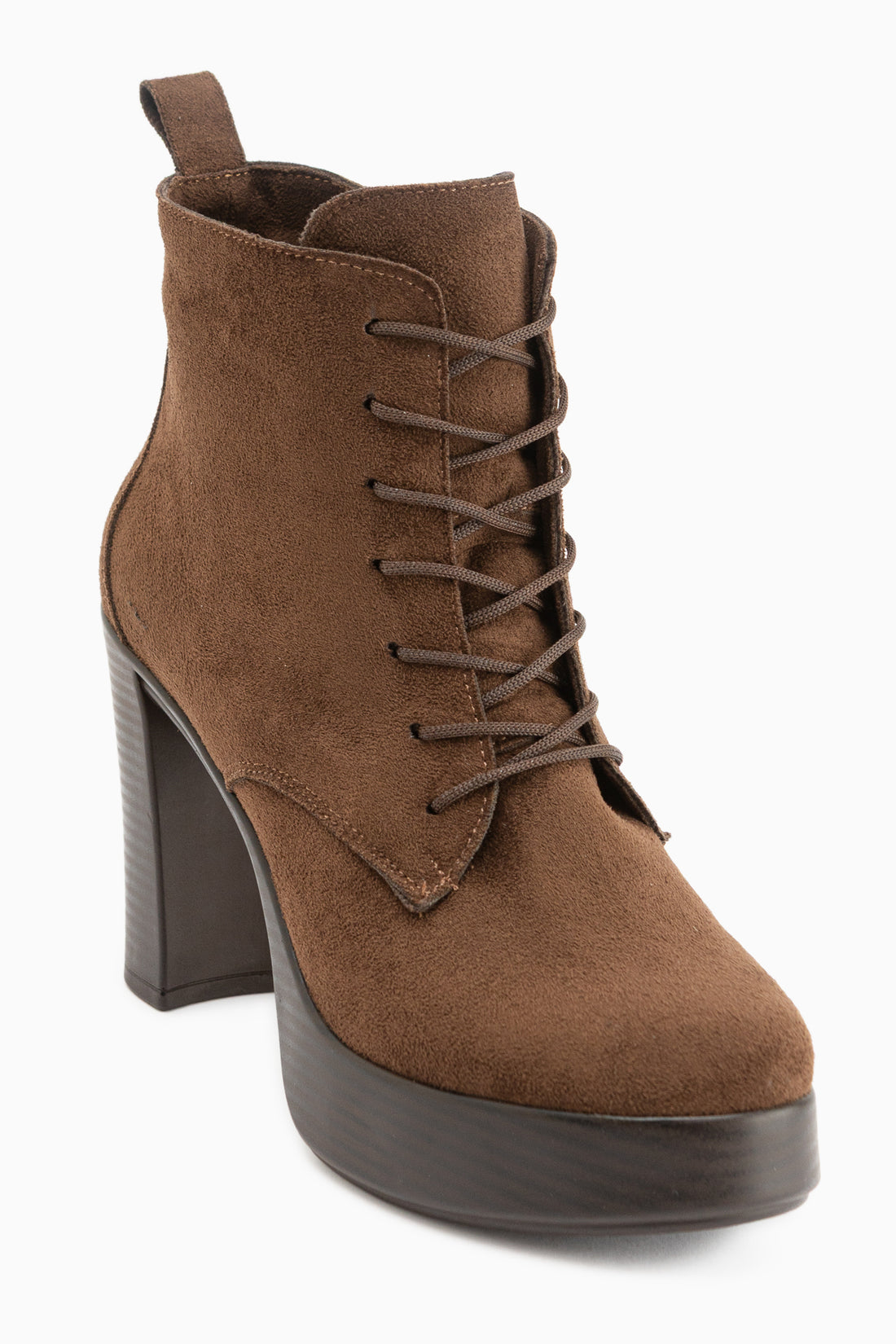 Camia Braun Wildleder Schnür-Platform Damen Stiefel