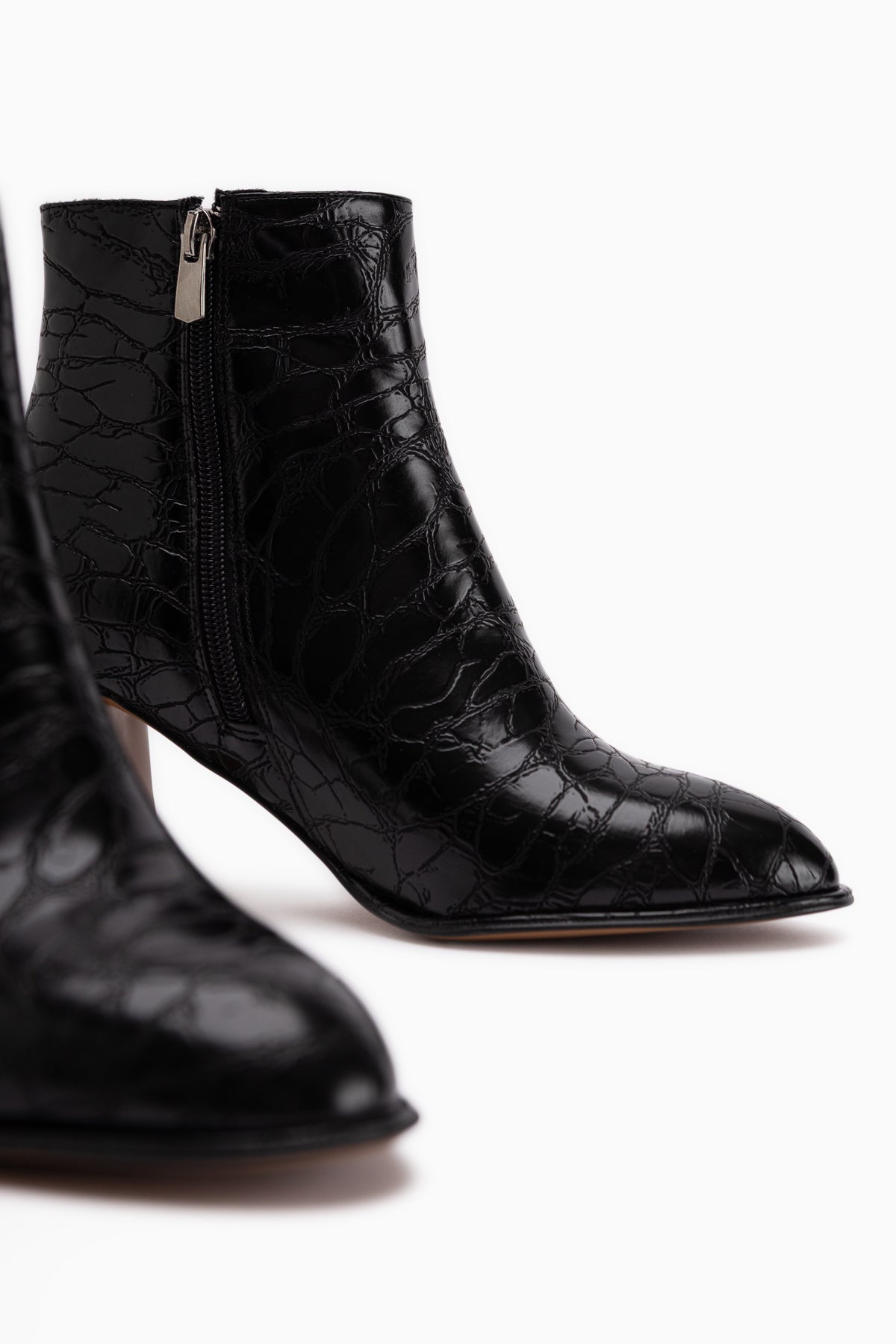 Marion Schwarze Krokodil Muster Damen Stiefel