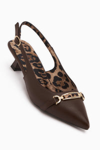 Dima Braun Leopardenmuster Kurze Absatz Damen Schuhe