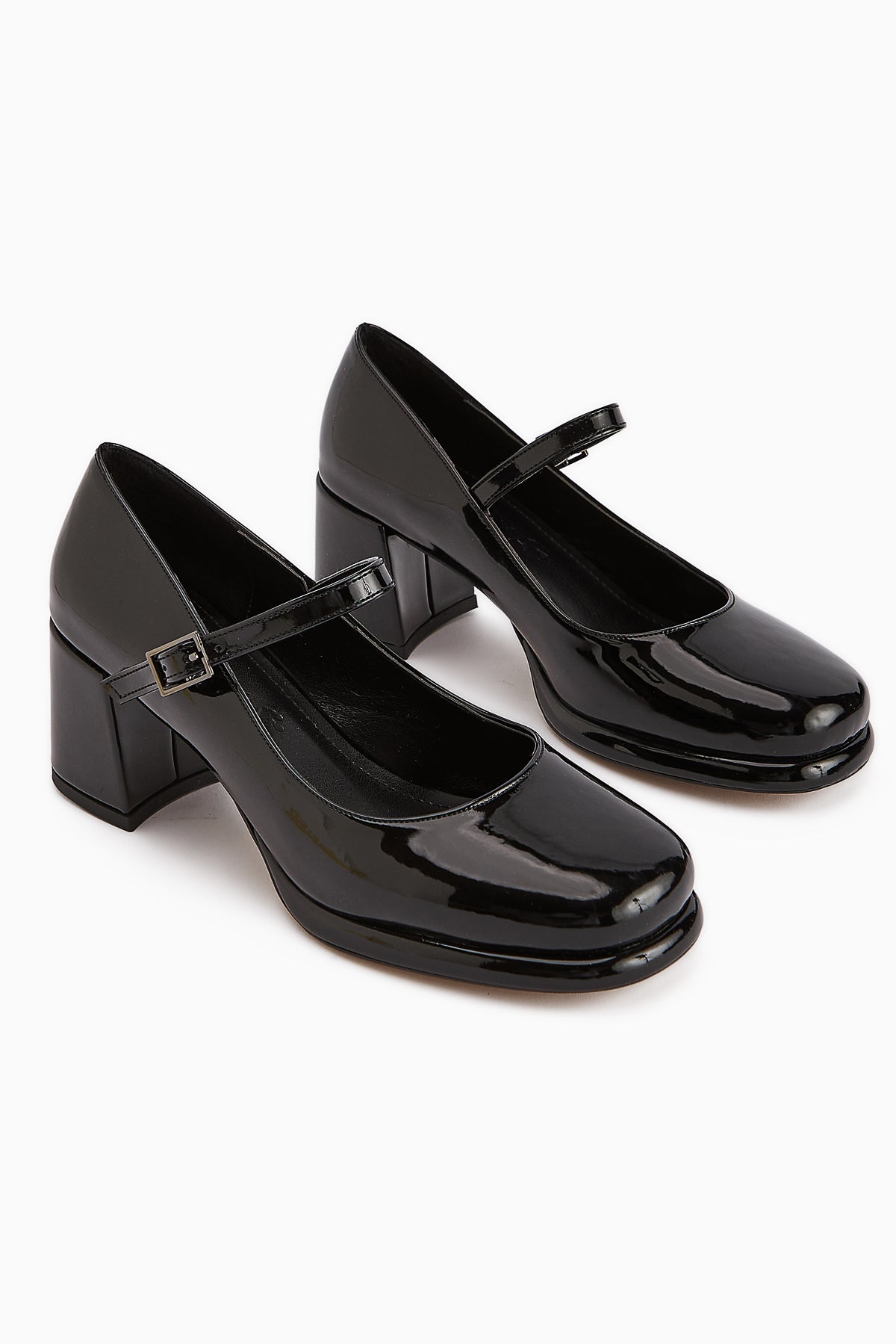 Junis Black Patent Leather Women's Platform Heels