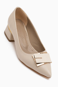 Cindie Nud Asymmetrische Schnalle Detail Damen Absatzschuhe