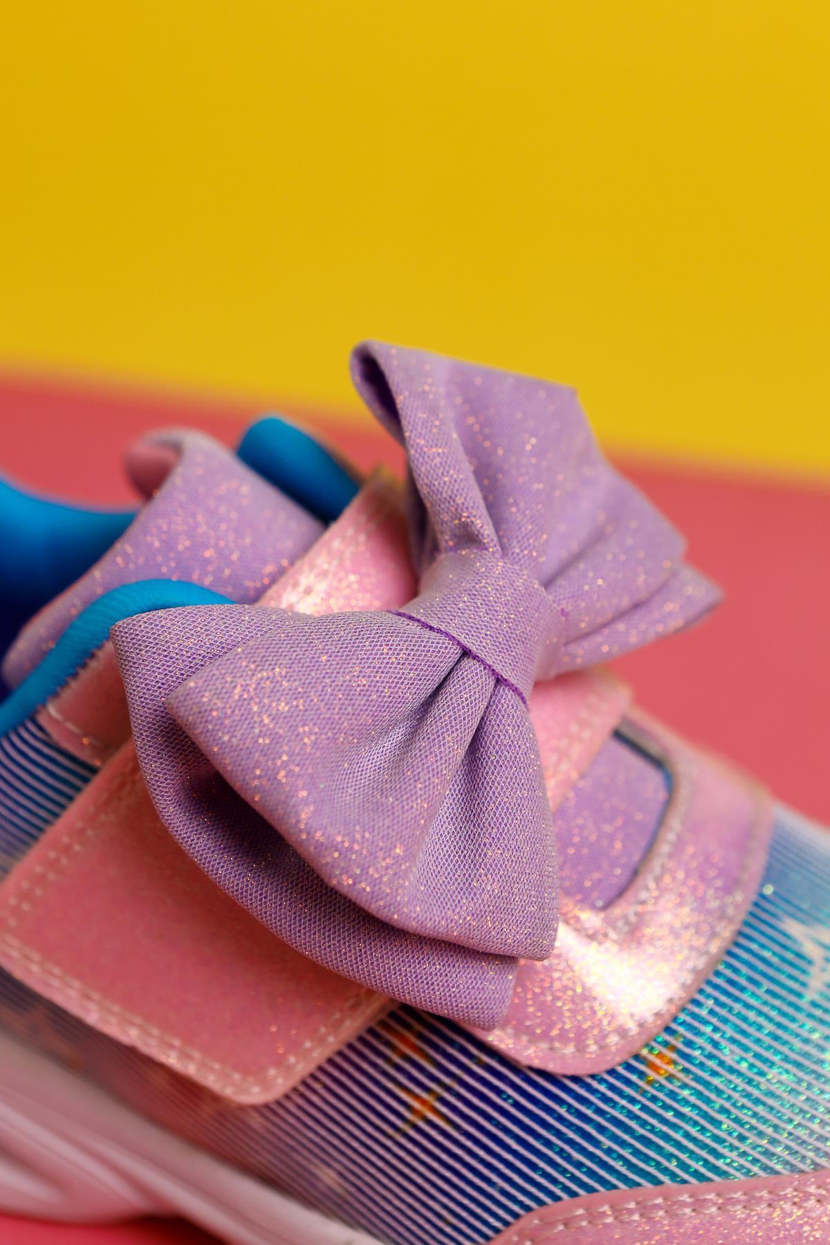 Gaia Puderrosa Kinder Sportschuhe mit Schleifendetail und Leuchtfunktion