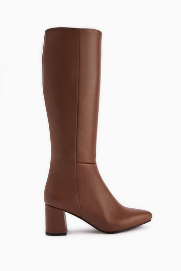 Velma Genuine Leather Taba Heeled Women's Boot