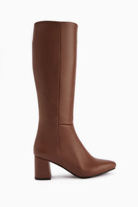 Velma Genuine Leather Taba Heeled Women's Boot
