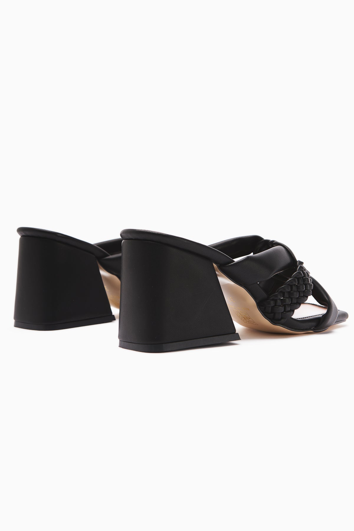 Sasha Schwarzer Absatzschlappen mit Strickdetails