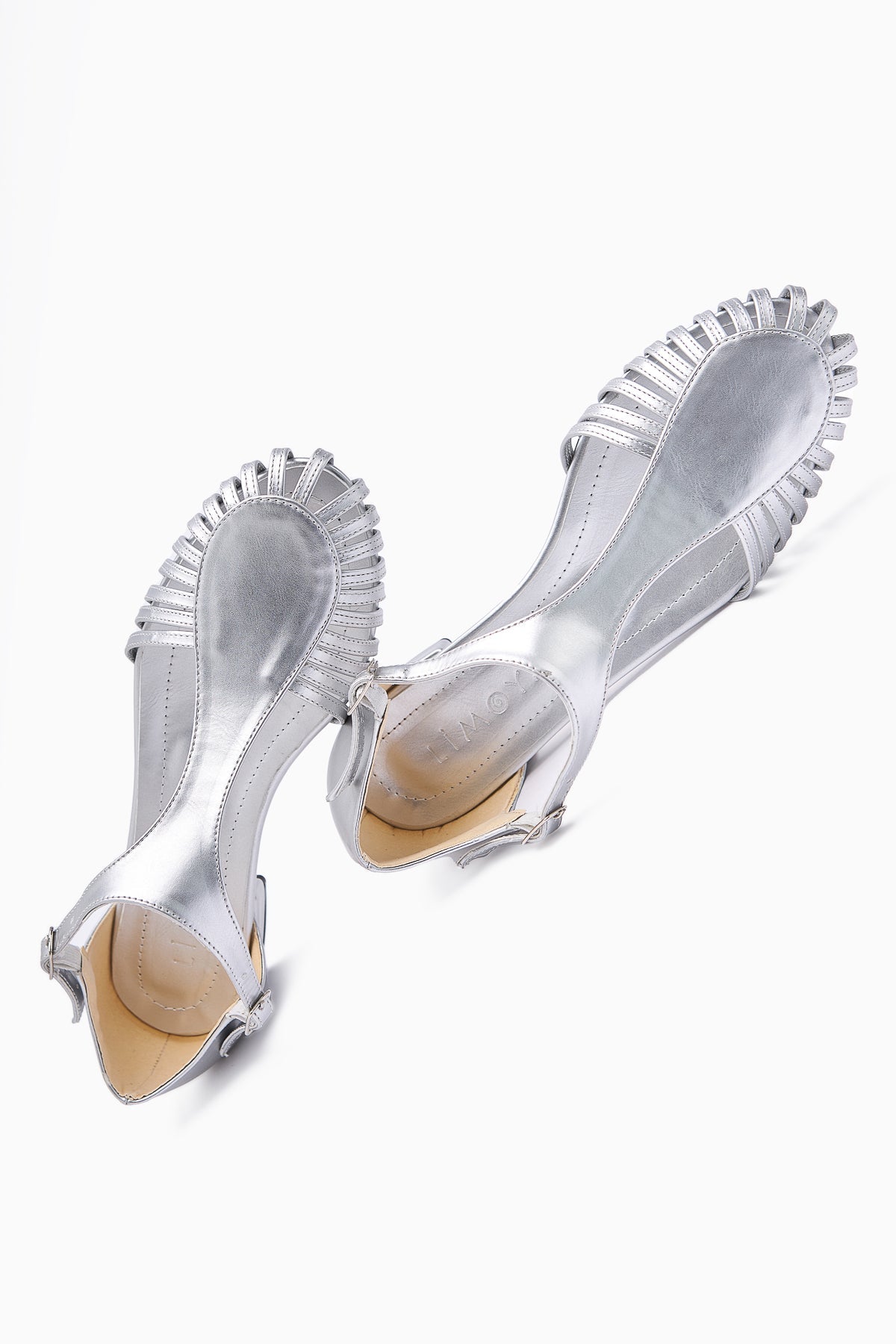 Jonna Silber Geschlossene-Zehen-Schnalle Damen Sandale