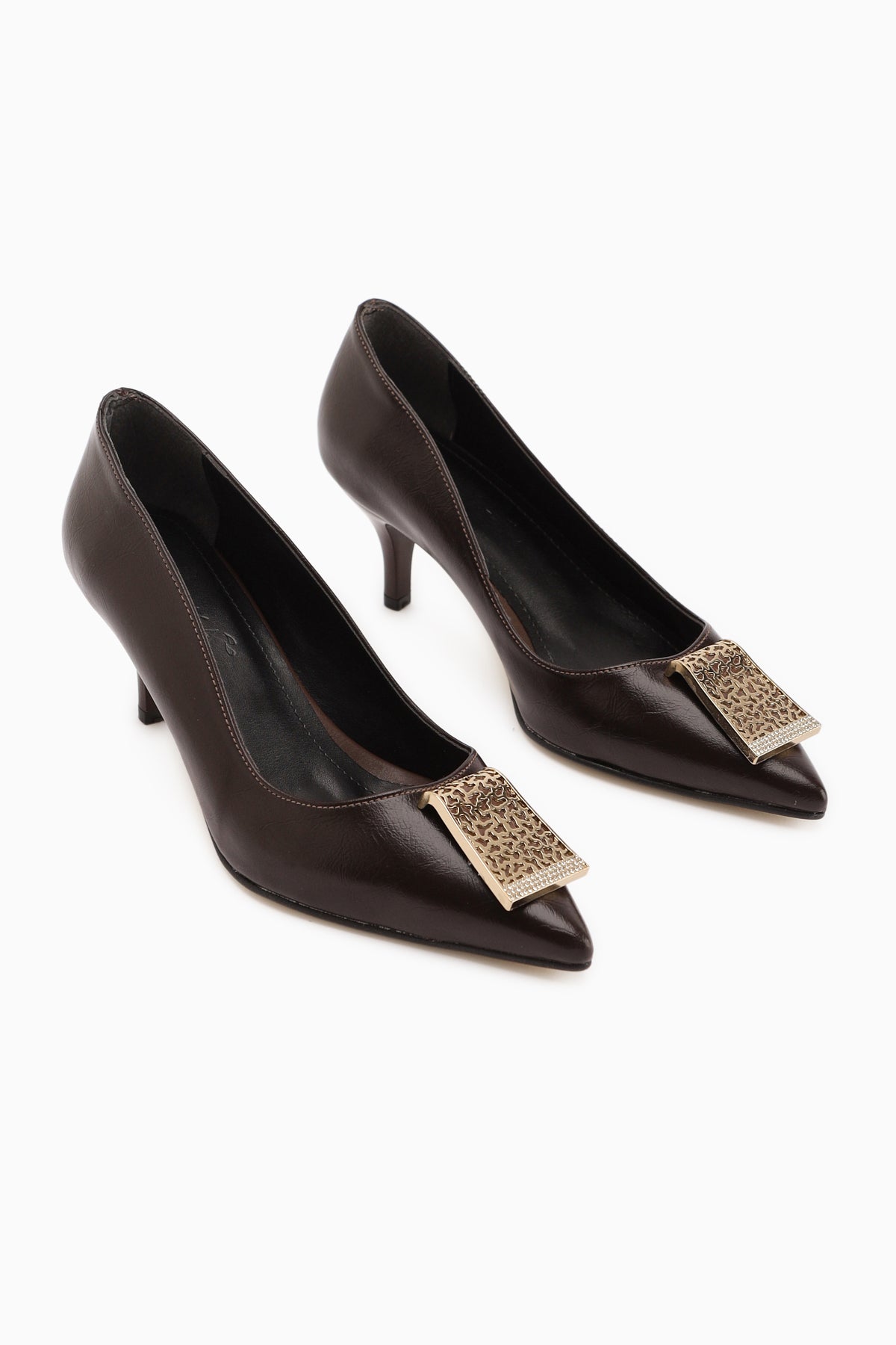 Lian Brown Buckled Stiletto Heels