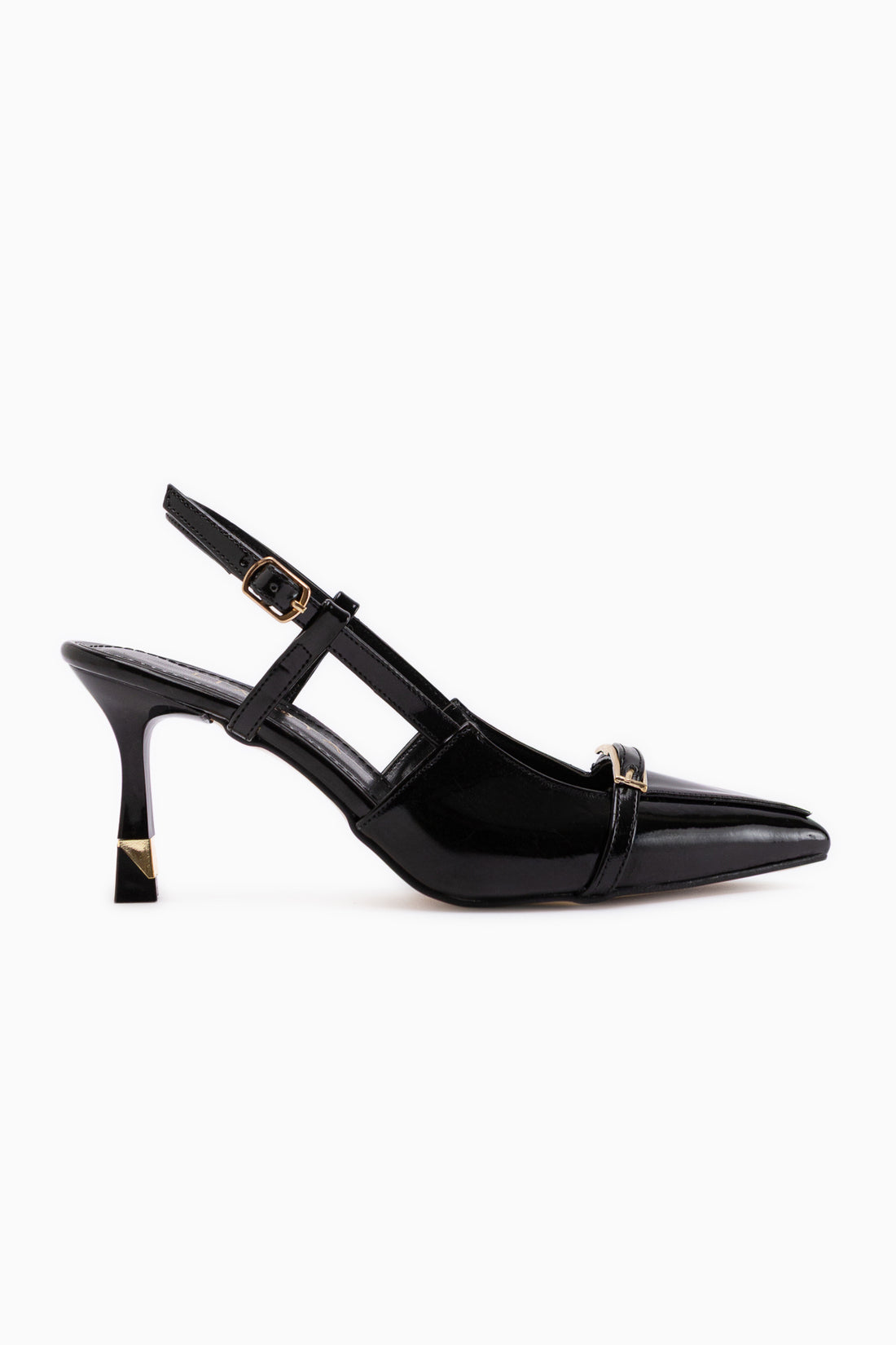 Renita Schwarze Schnalle Damen Absatzschuhe