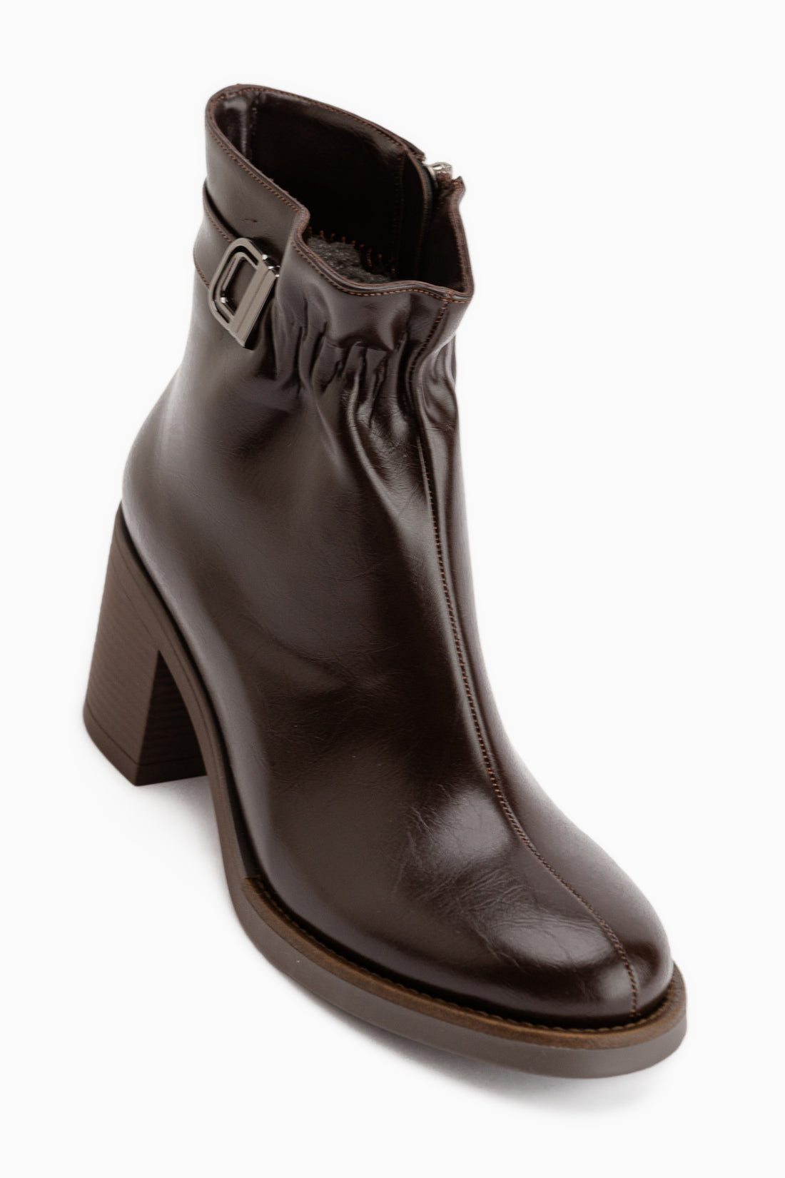 Nita Braun Schnallen Detail Damen Stiefel