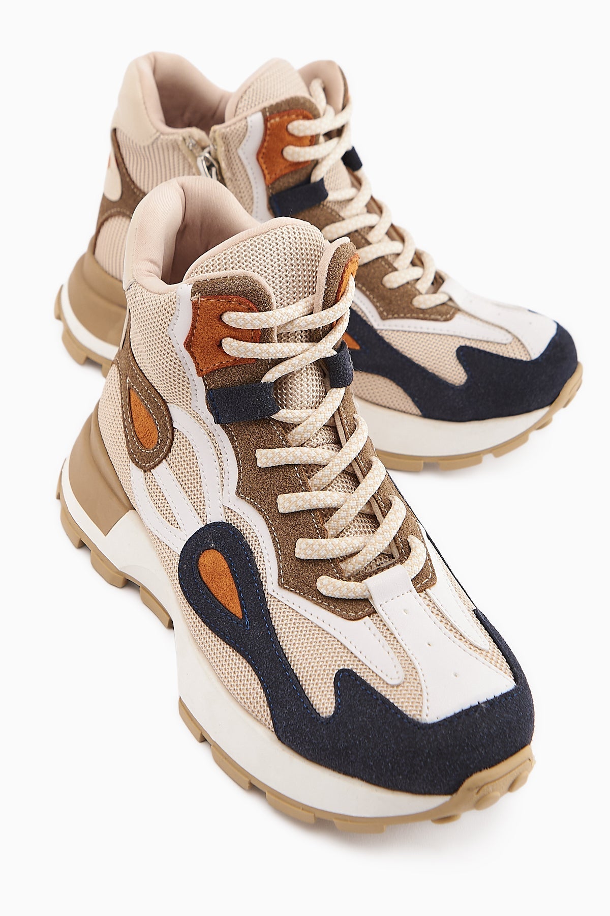 Emma Navy Suede Detailed Lace-Up Women's Sport Boot