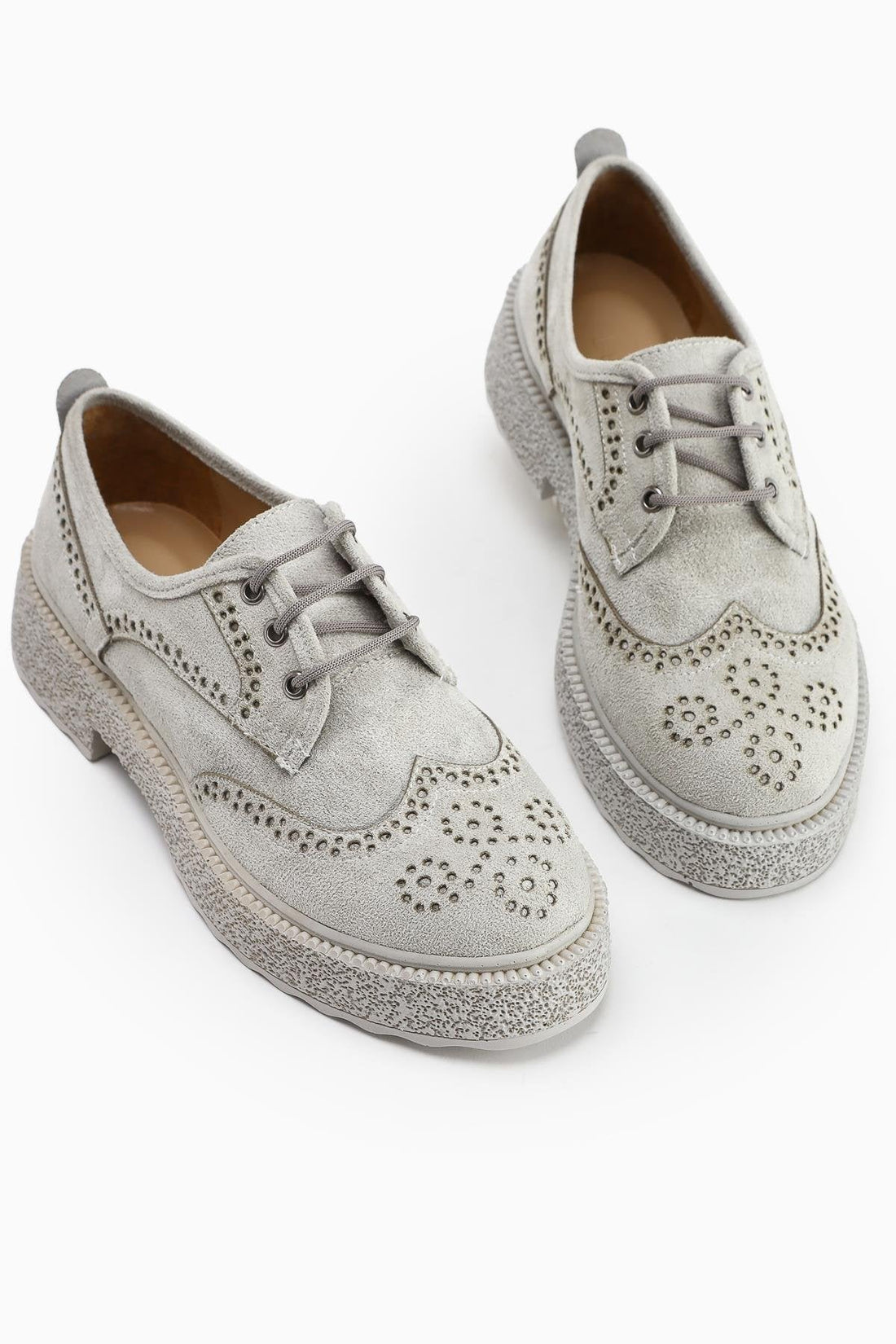 Rossy Ice Wildleder Ovaler Zehen Laser Cut Alltagsschuh für Frauen