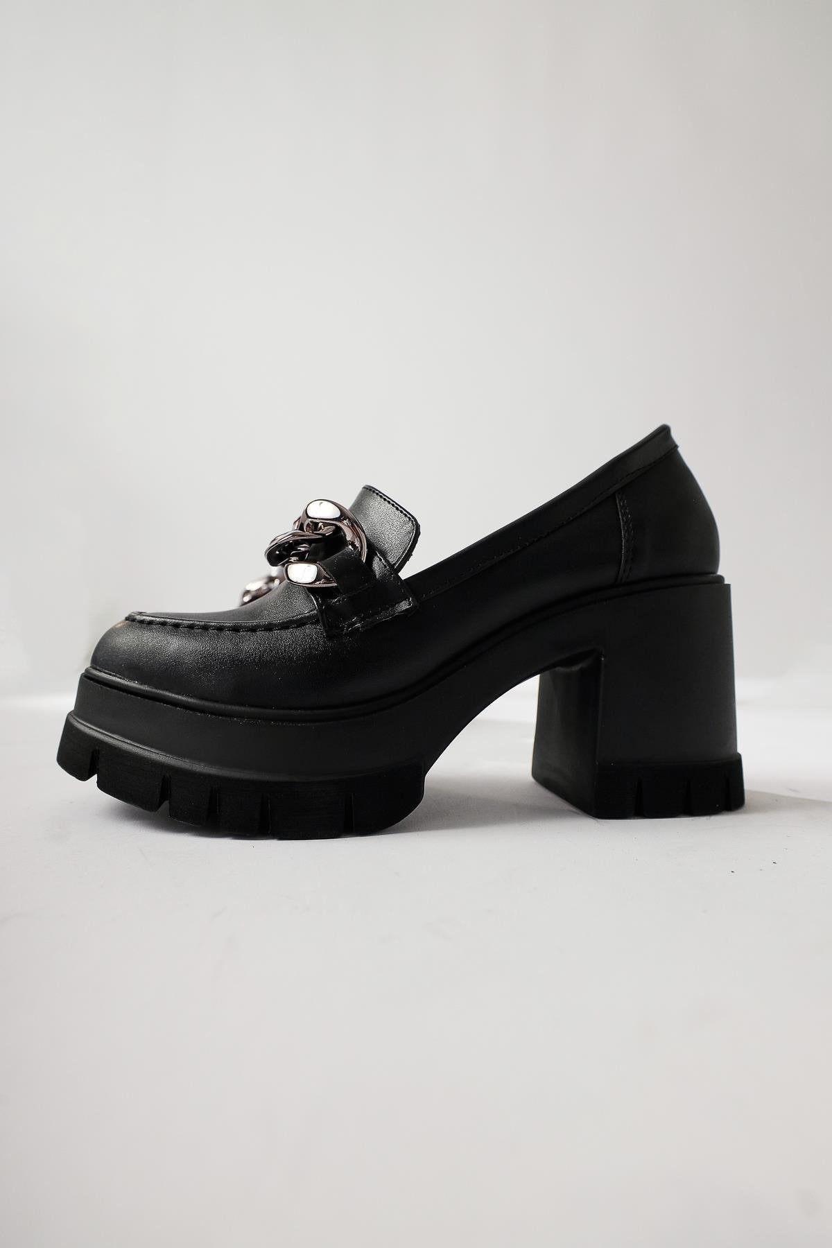 Chanpen Black Buckle Detailed Platform Casual Shoes