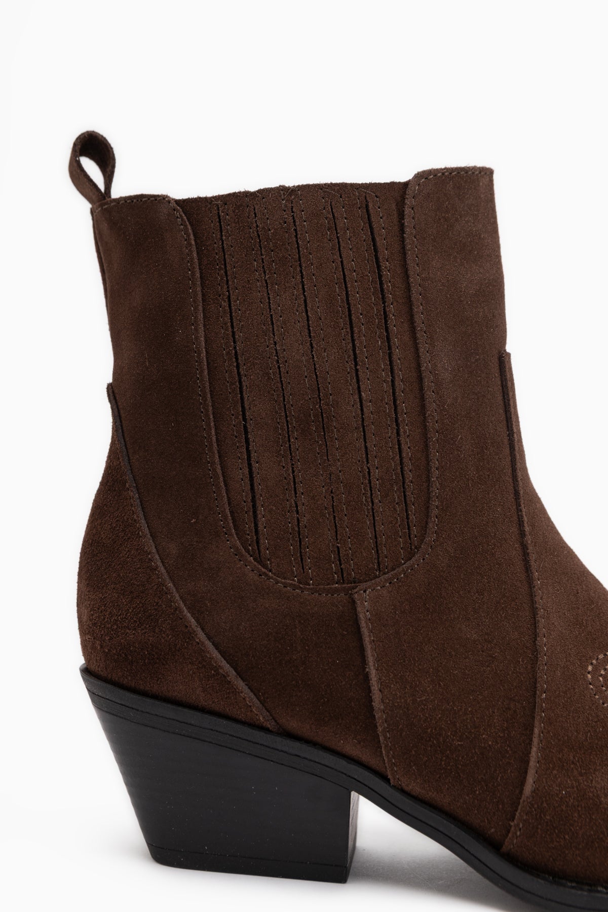 Freya Genuine Leather Brown Suede Embroidered Detailed Women’s Cowboy Boots