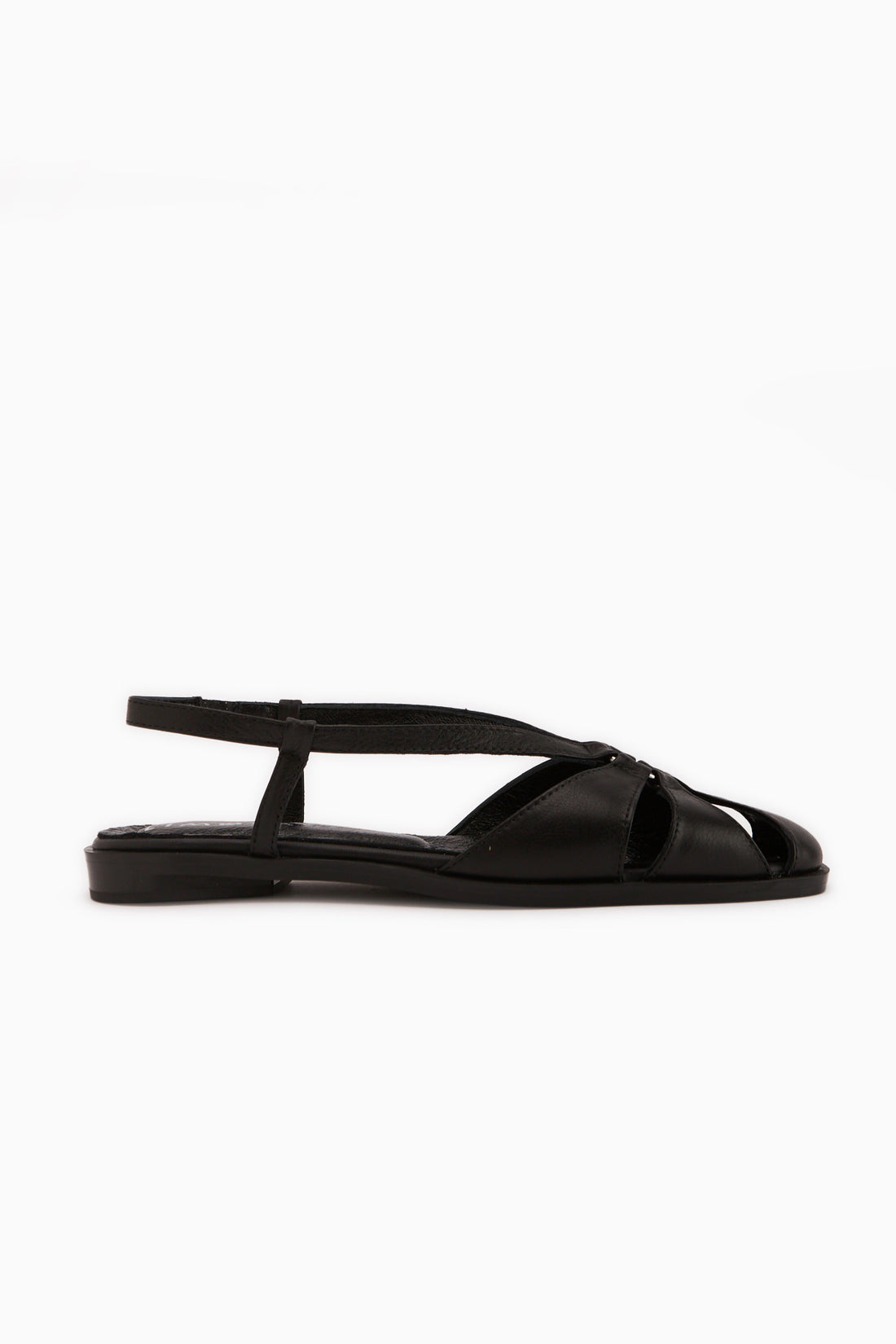 Cally Echtes Leder Schwarz Elastisch Damen Sandale