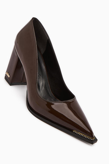 Bonny Coffee Thick Heeled Women's Shoe