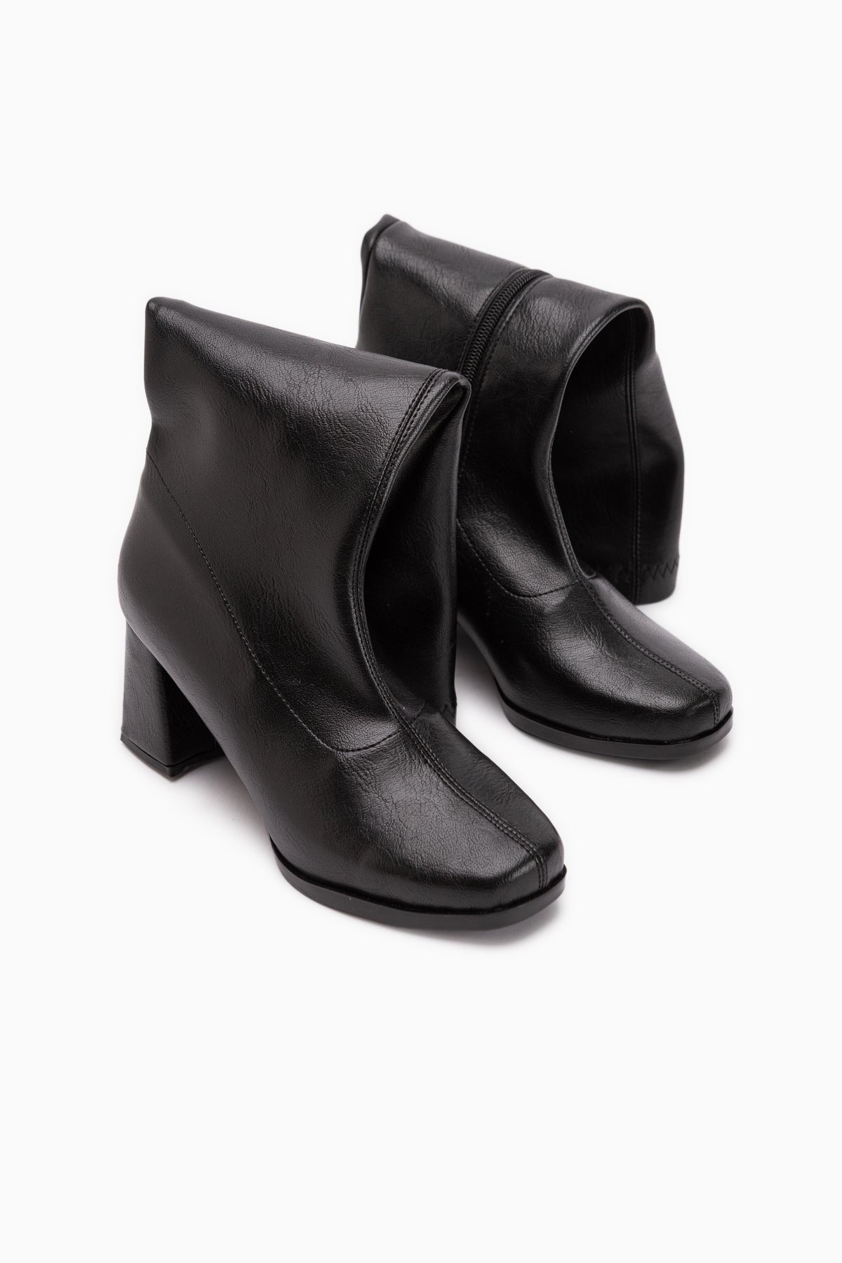 Evie Schwarz Quadratzehen Damen Stretchstiefel